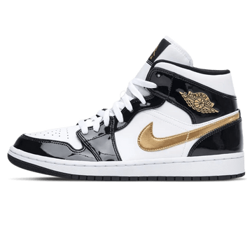 Air Jordan 1 Mid Patent 'Black Gold'