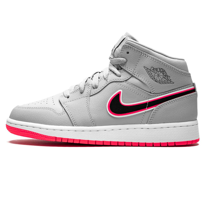 Air Jordan 1 Mid GS 'Wolf Grey Pink'
