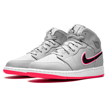 Air Jordan 1 Mid GS 'Wolf Grey Pink'