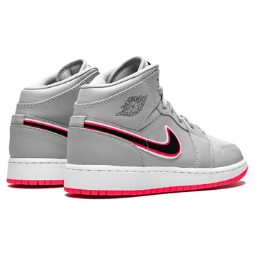 Air Jordan 1 Mid GS 'Wolf Grey Pink'